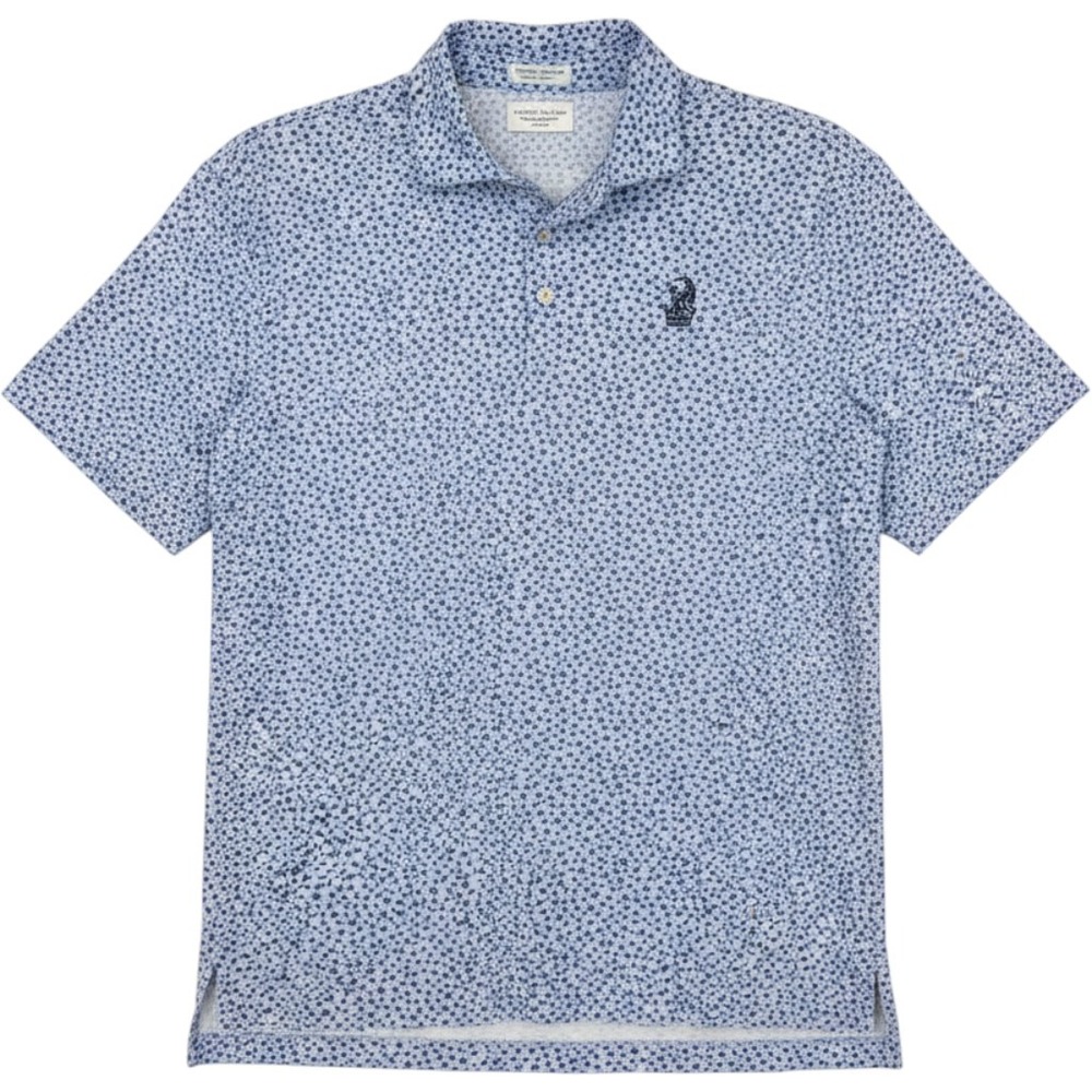 Peter Millar Polo Shirt Blue M Mens Summer Comfort Angler Fish Golf Performance